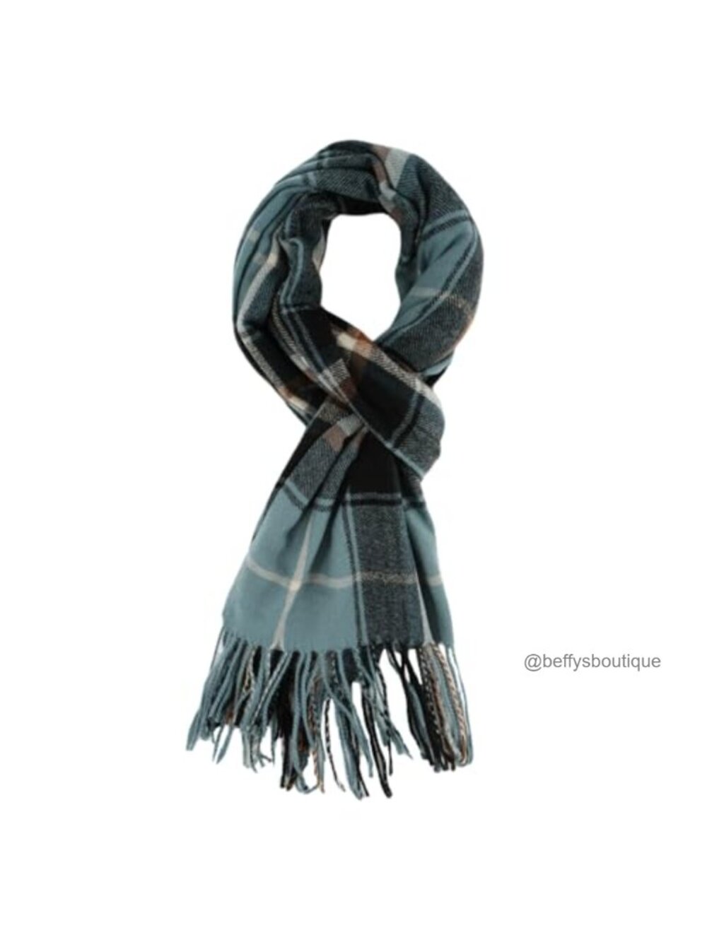 Oversized Plaid Blanket Scarf Warm Shawl Wrap with Tassels